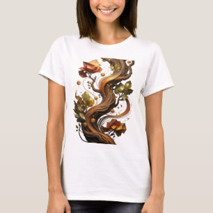 Camiseta Arte abstrata laranja negrito Design de declaração