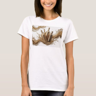 Camiseta ARTE ABSTRATA Laranja Nítida Impressão de Moda