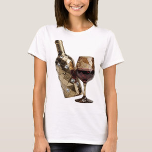 Camiseta Arte abstrata moderna de design elegante prateado