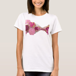 Camiseta ARTE ABSTRATA Moderna Rosa Impressão de Arte
