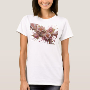 Camiseta Arte Abstrata Ouro Dinâmico Design