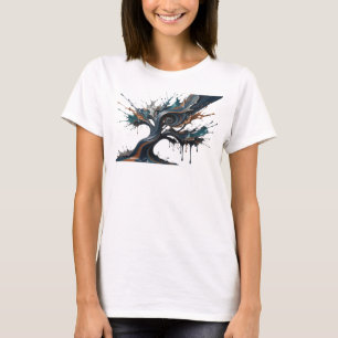 Camiseta Arte Abstrata Prata em ARTE VESTÍVEL