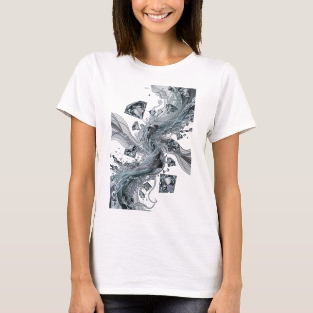 Camiseta Arte abstrata prateada Design CHIC (Frente)