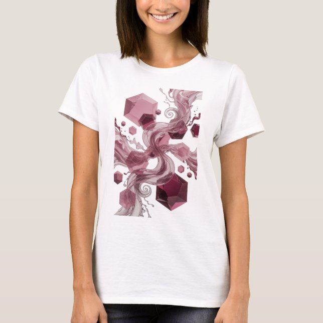 Camiseta Arte abstrata prateada DESIGN de declaração (Frente)
