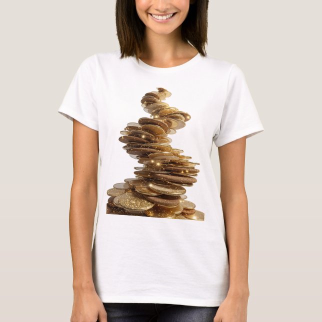 Camiseta Arte abstrata prateada DESIGN GRÁFICO (Frente)