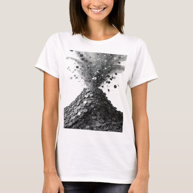 Camiseta Arte abstrata prateada DESIGN MODERNO v2 (Frente)
