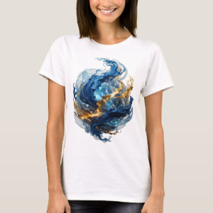 Camiseta Arte abstrata prateada dinâmica v2 ARTE ABSTRATA D