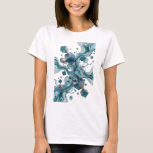 Camiseta Arte abstrata prateada divertida ARTE VESTÍVEL