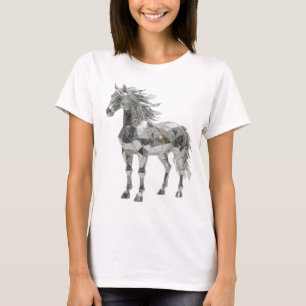 Camiseta Arte abstrata prateada e afiada Design Moderno