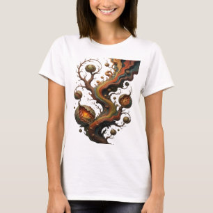 Camiseta Arte abstrata prateada e moderna Design Gráfico v2