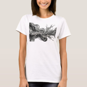 Camiseta Arte Abstrata Prateada e Tendência em Arte Vestíve
