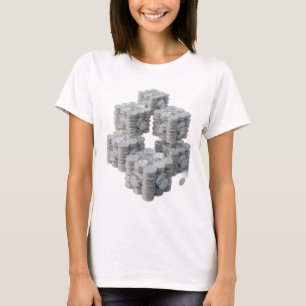 Camiseta Arte abstrata prateada espirituosa Design Moderno