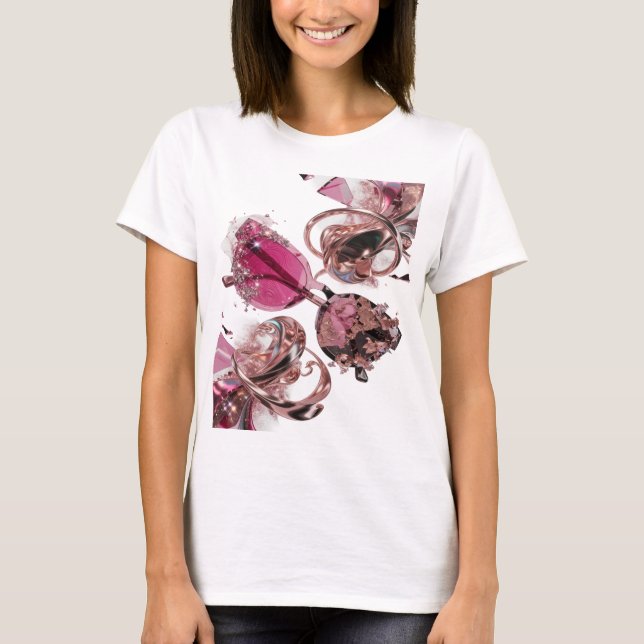 Camiseta Arte abstrata prateada ousada Design v3 (Frente)