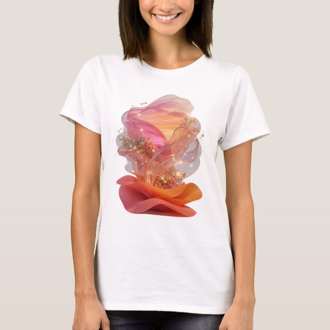 Camiseta Arte abstrata prateada STATEMENT Impressão de Moda (Frente)