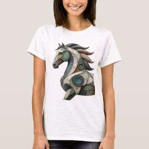 Camiseta Arte abstrata prateada vibrante Declaração Design