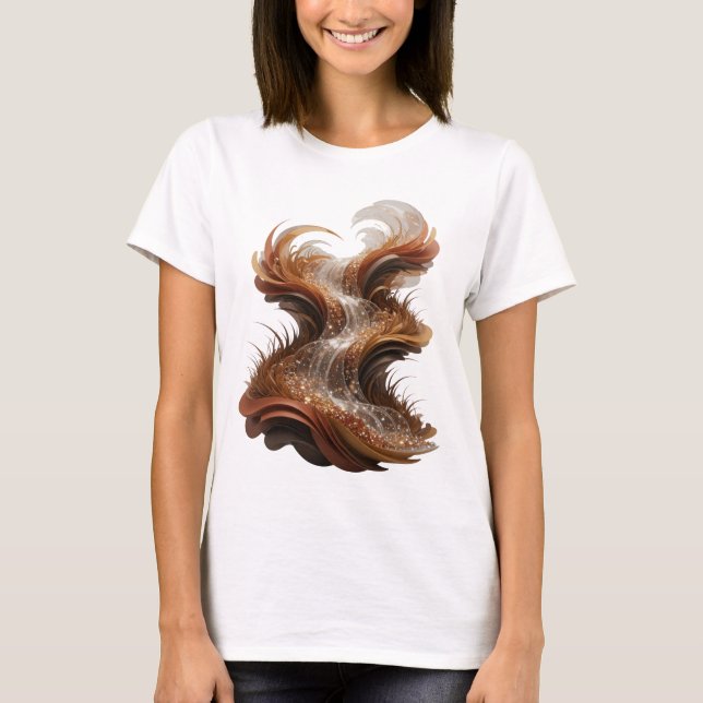 Camiseta ARTE ABSTRATA Printa de Moda em Prata Espelhada (Frente)