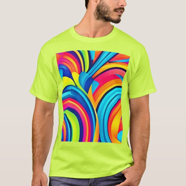 Camiseta Arte Abstrata Redemoinho Vibrante (Frente)