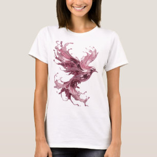 Camiseta Arte Abstrata Rosa Esbelta ARTE Vestível