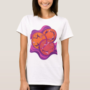Camiseta Arte abstrata roxa com design ousado