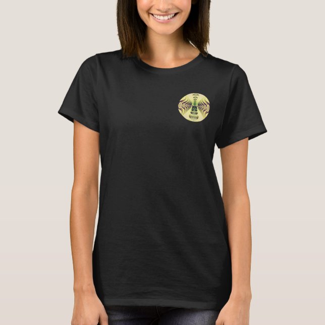Camiseta Arte Abstrata Simetria Fractal Verde Lima (Frente)