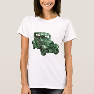 Camiseta Arte abstrata verde crocante Design abstrato