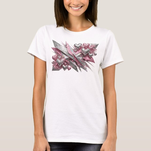 Camiseta Arte abstrata vermelha com design ousado (Frente)