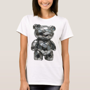 Camiseta Arte abstrata vibrante prateada Design v2