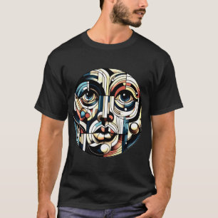 Camiseta arte abstrato com cubismo
