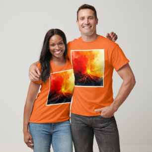 Camiseta Arte Abstrato de Erupção Vulcânica