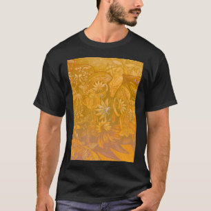 Camiseta Arte abstrato de peixe voador amarelo dourado 3612