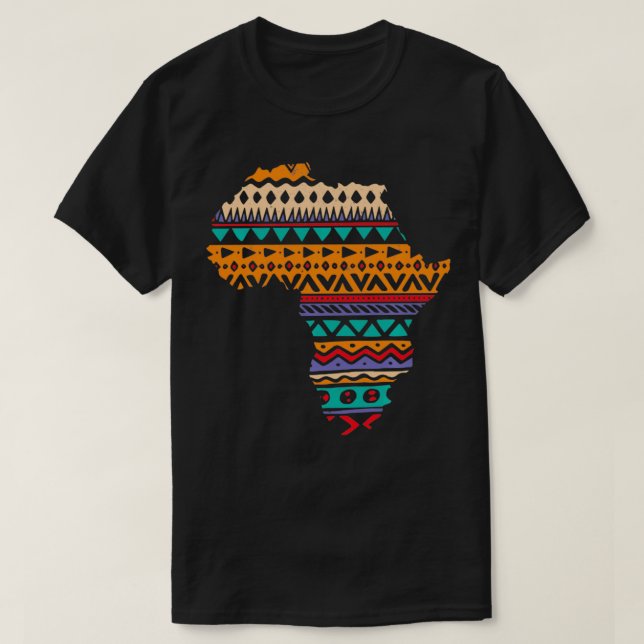 Camiseta Arte Afri - Padrão Tradicional Dashiki do Orgulho  (Frente do Design)