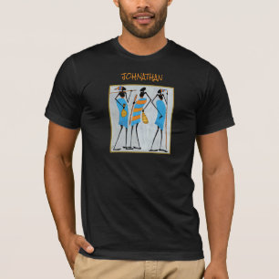 Camiseta Arte Africana em Aquarela, Guerreiros Maasai do Qu