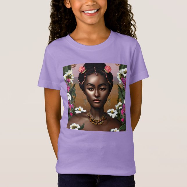 Camiseta Arte AI de Beleza Afro-Americana (Frente)