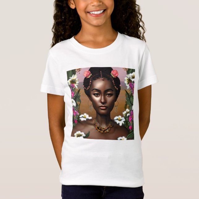 Camiseta Arte AI de Beleza Afro-Americana (Frente)