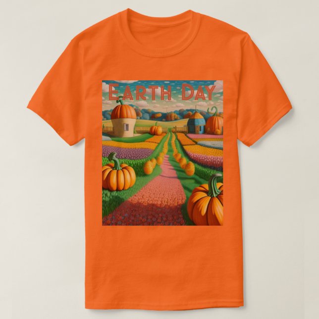 Camiseta Arte AI Dia Terra Pumpkin Patch T Shirt (Frente do Design)