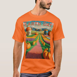 Camiseta Arte AI Dia Terra Pumpkin Patch T Shirt