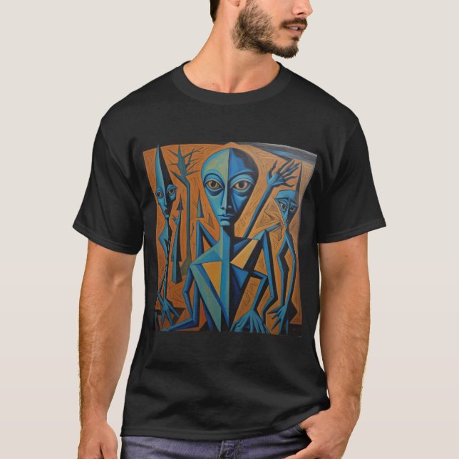 Camiseta Arte Alienigena Azul de Picasso (Frente)