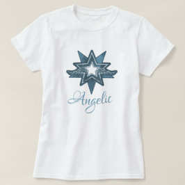 Camiseta Arte Angélica de asas estreladas em t-shirt gráfic