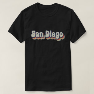 Camiseta Arte Angustiado Retro de San Diego Califórnia