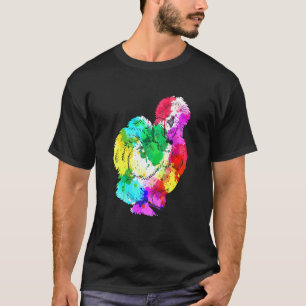Camiseta Arte Animal Colorida de Galinha Sedosa para Fãs