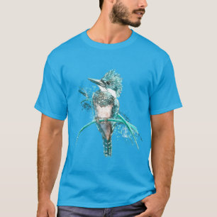 Camiseta Arte Animal De Pássaros Com Cintura De Aquarelas