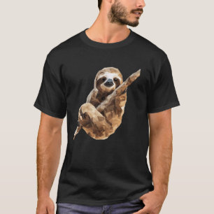 Camiseta Arte Animal de Preguiça Geométrica Baixo Poli