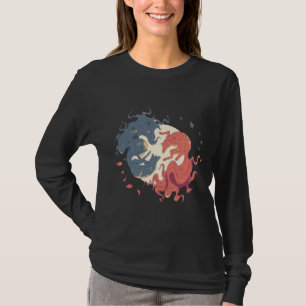 Camiseta Arte Animal Yin Yang, Lobos Espirituais
