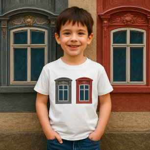 Camiseta Arte Arquitetônica Ornamentada de Janela Europeia
