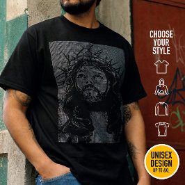 Camiseta Arte ASCII Jesus Coroa de Espinhos João 19:30