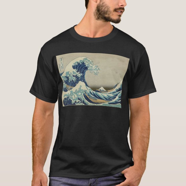 Camiseta Arte asiática - a grande onda fora de Kanagawa (Frente)
