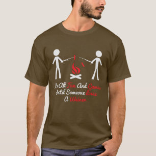 Camiseta arte assada engraçada do wiener