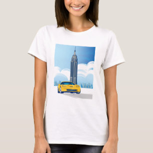 CAMISETA ARTE AUTOMÓVEL DE VETTE ELEGANTE