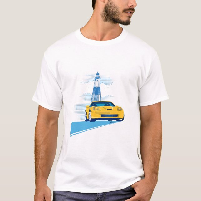 CAMISETA ARTE AUTOMÓVEL DE VETTE ELEGANTE (Frente)