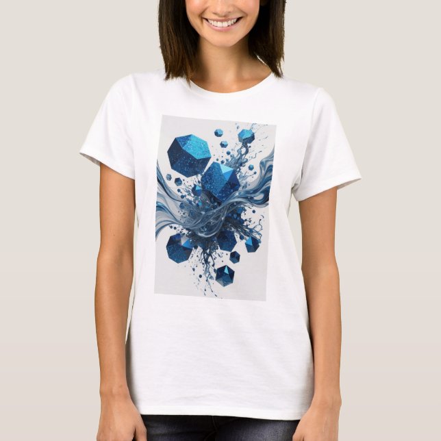 Camiseta Arte Azul ABSTRACT ART Design (Frente)